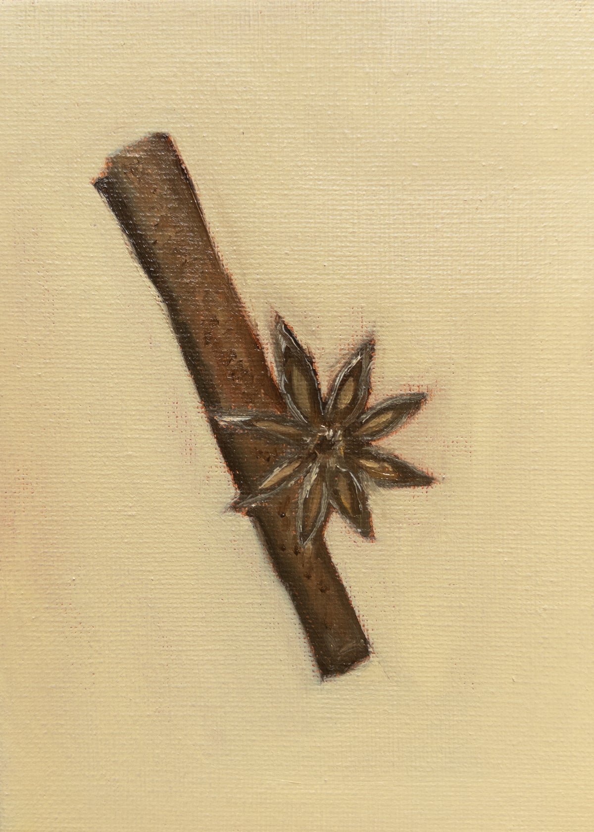 Cinnamon and Anise Star Original Oil Painting