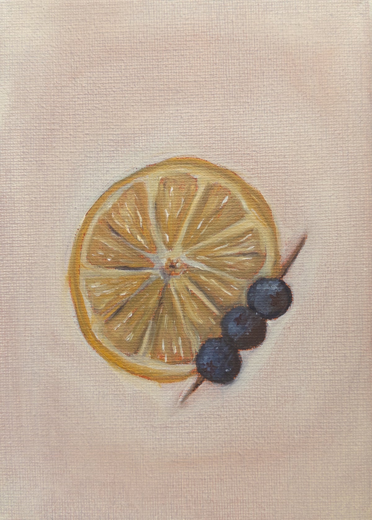Blueberry Lemon Original Oil Painting