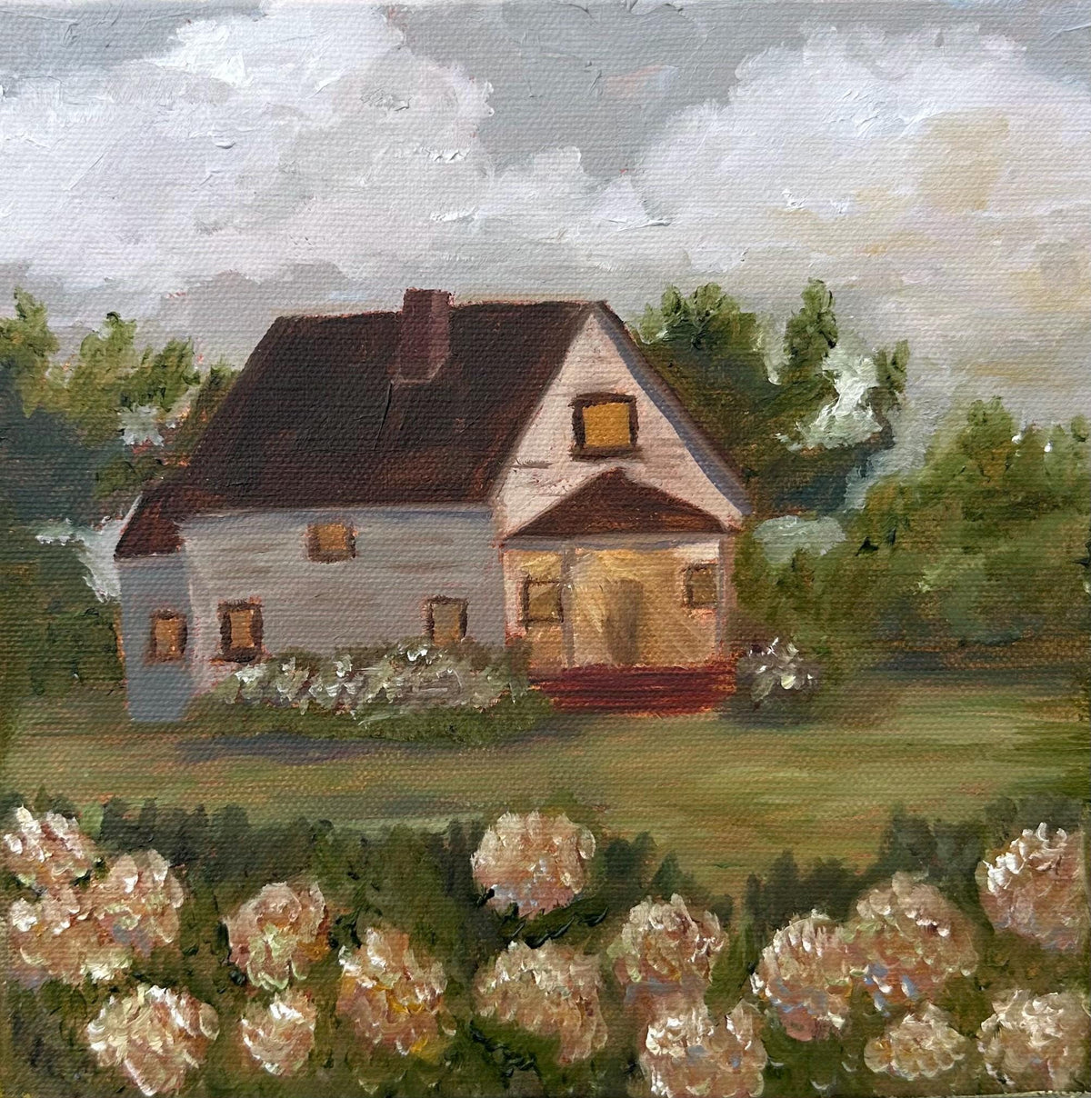 Farmhouse 8x8inch Original in Maple Frame