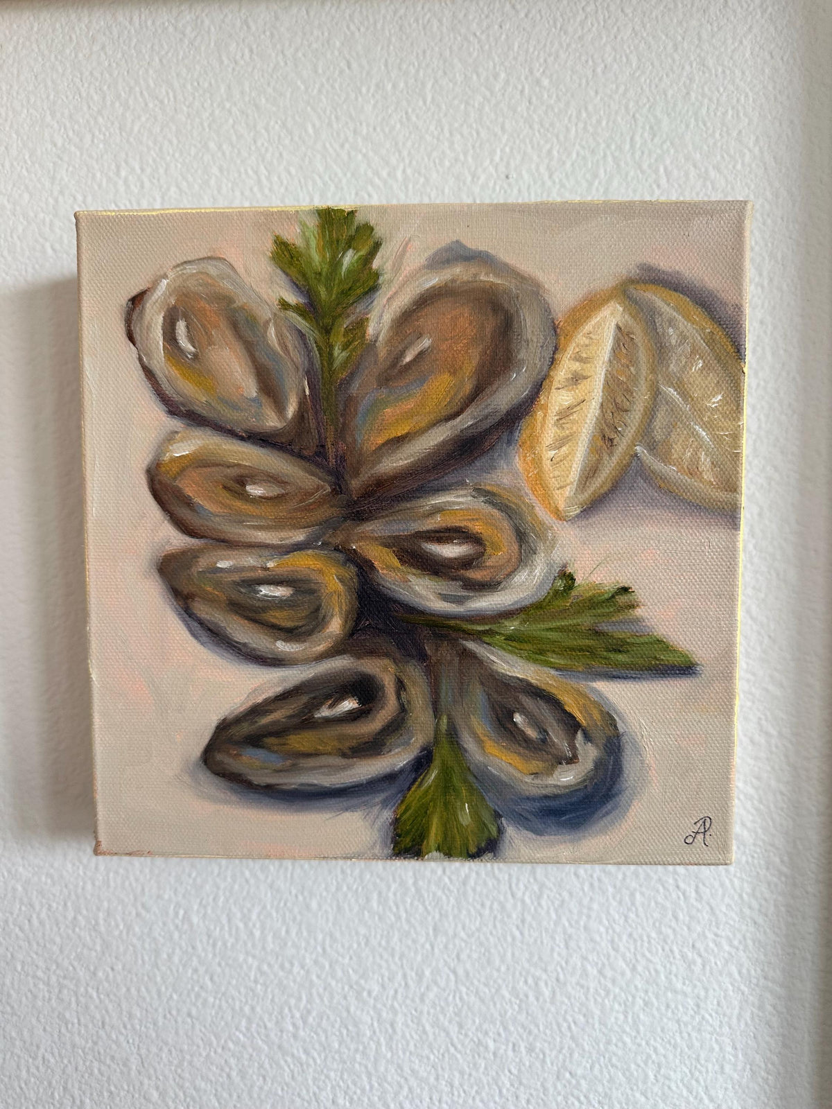 Oyster 8x8inch Original in Maple Frame