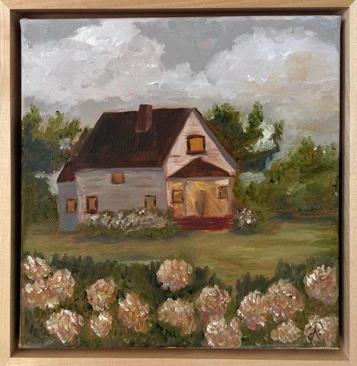 Farmhouse 8x8inch Original in Maple Frame