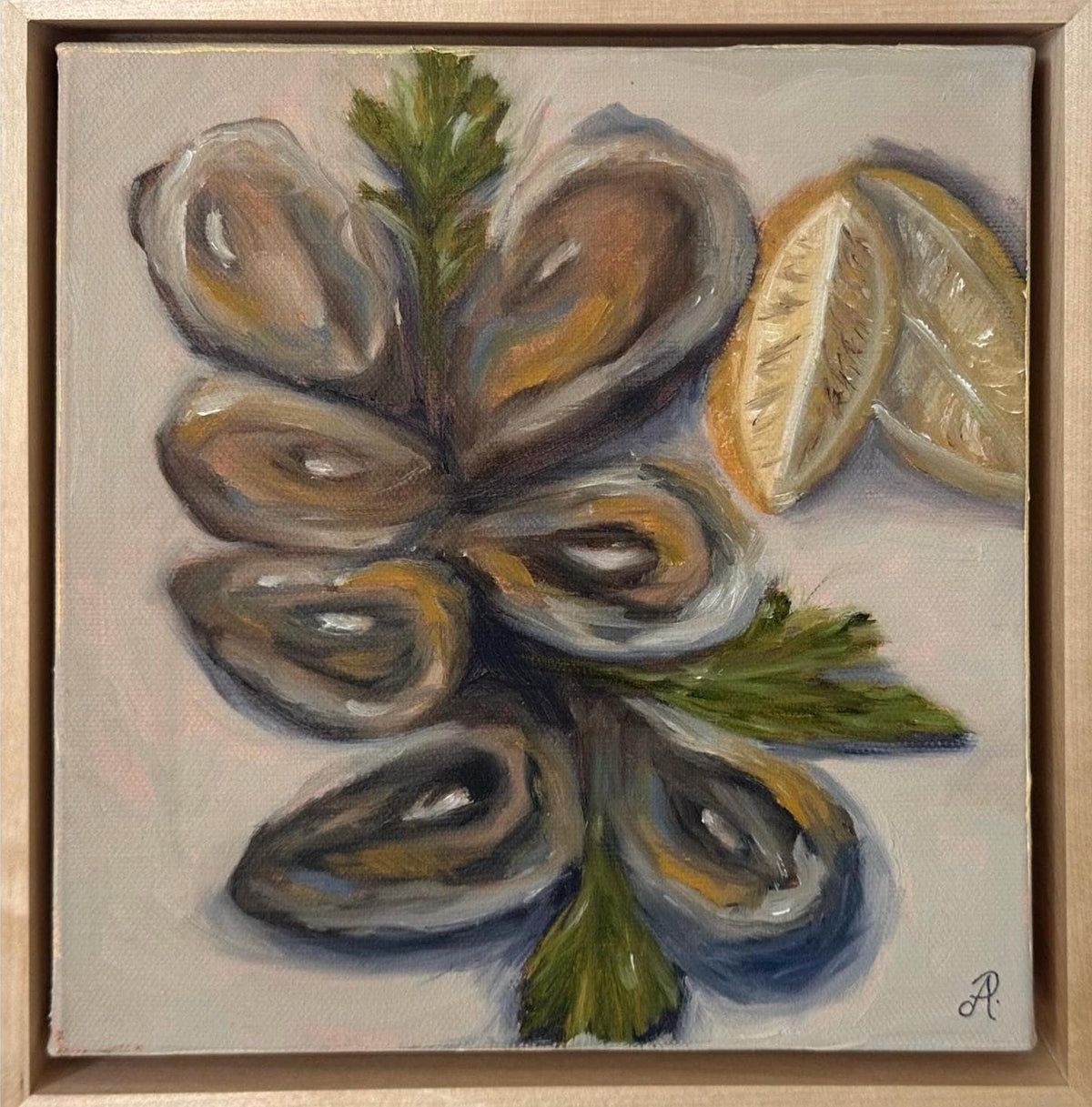 Oyster 8x8inch Original in Maple Frame